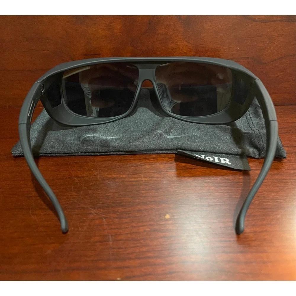 Noir Spectra Shields Wrap Around UV Protection Sunglasses With Carrying Sleeve